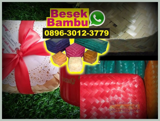 besek bambu warna warni