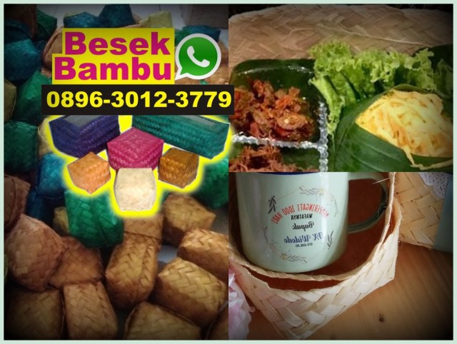 kotak makanan yang terbuat dari anyaman bambu