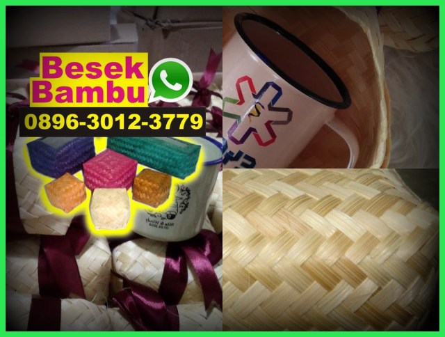 kotak pensil anyaman bambu