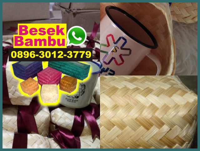 kotak pensil anyaman bambu